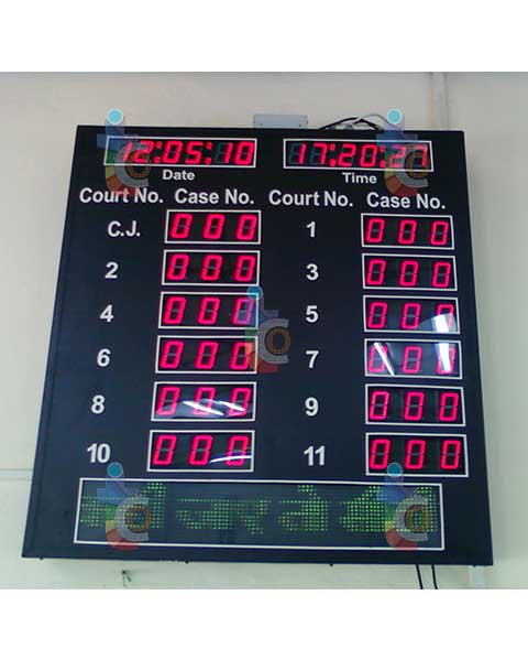 Court case no display boards